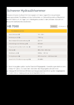 Młoty hydrauliczne Epiroc HB 7000
