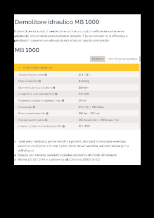 Młoty hydrauliczne Epiroc MB 1000