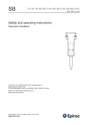 Młoty hydrauliczne Epiroc SB 52