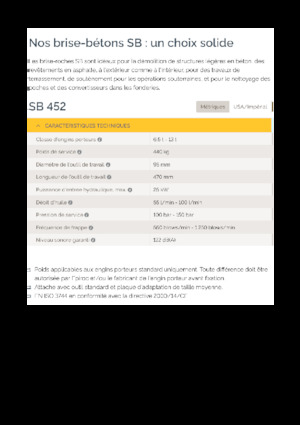 Młoty hydrauliczne Epiroc SB 452