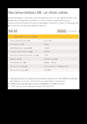 Młoty hydrauliczne Epiroc SB 52