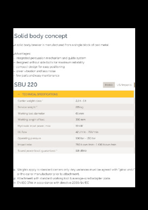 Młoty hydrauliczne Epiroc SBU 220