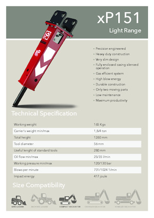 Młoty hydrauliczne Promove xP 151