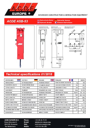 Młoty hydrauliczne ACDE ASB53
