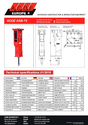 Młoty hydrauliczne ACDE ASB75