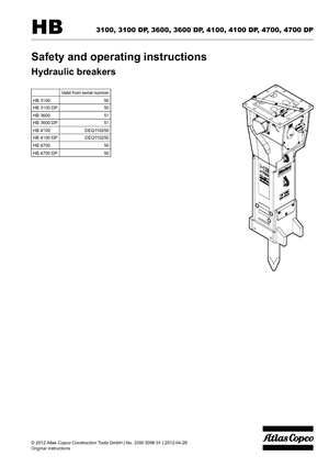 Młoty hydrauliczne Atlas Copco HB 3100