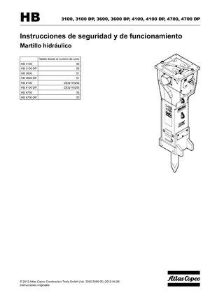 Młoty hydrauliczne Atlas Copco HB 3100