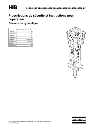 Młoty hydrauliczne Atlas Copco HB 3100