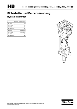 Młoty hydrauliczne Atlas Copco HB 3100