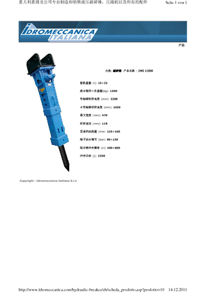 Młoty hydrauliczne Idromeccanica IMI 1200