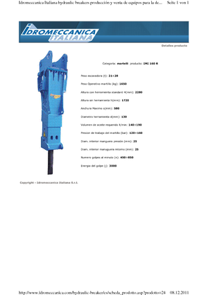 Młoty hydrauliczne Idromeccanica IMI 160 R