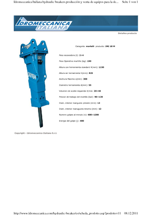 Młoty hydrauliczne Idromeccanica IMI 18 M