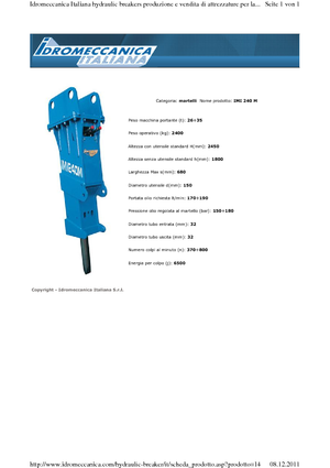 Młoty hydrauliczne Idromeccanica IMI 240 M