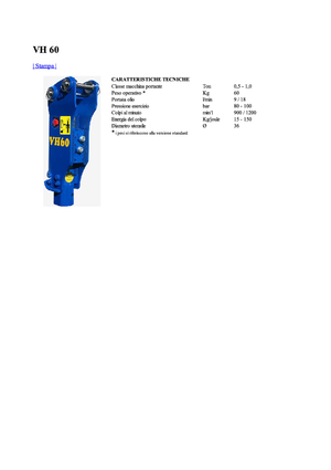 Młoty hydrauliczne Vistarini VH 60