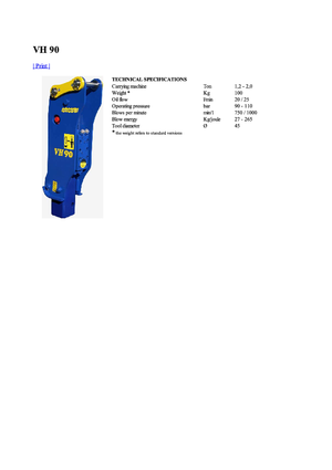 Młoty hydrauliczne Vistarini VH 90