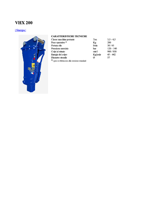 Młoty hydrauliczne Vistarini VHX 200