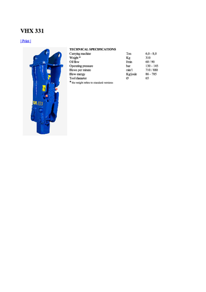 Młoty hydrauliczne Vistarini VHX 331