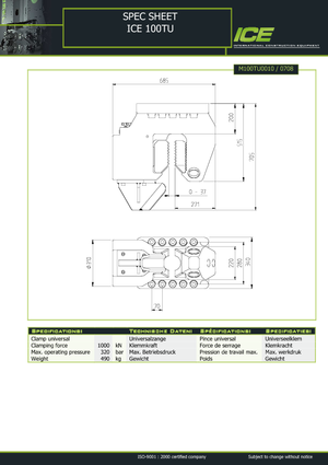 Hydrauliczne tuleje zaciskowe ICE 100 TU