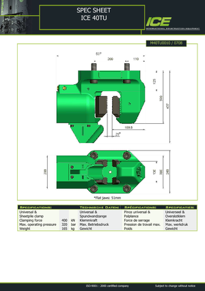 Hydrauliczne tuleje zaciskowe ICE 40 TU