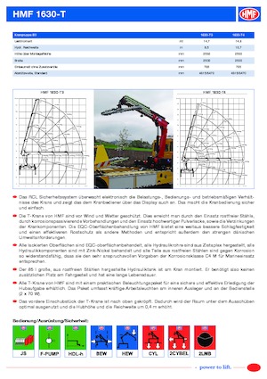 Hydrauliczne żurawie do załadunku HMF 1630-T4-RCS