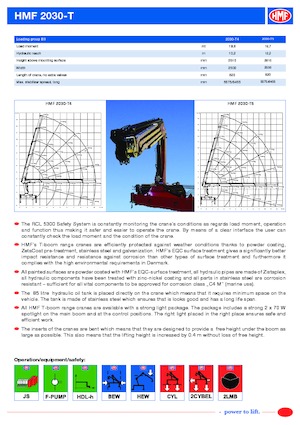 Hydrauliczne żurawie do załadunku HMF 2030-T4-MCS