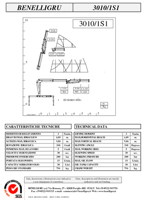 Hydrauliczne żurawie do załadunku Benelligru 3010/1 S 1