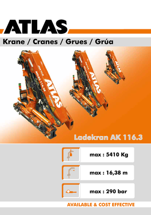 Hydrauliczne żurawie do załadunku Atlas AK 116.3 A3