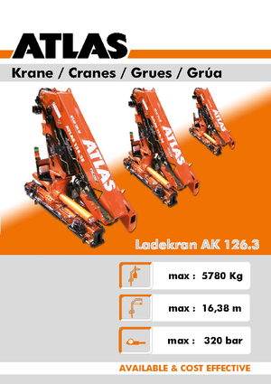 Hydrauliczne żurawie do załadunku Atlas AK 126.3E A1