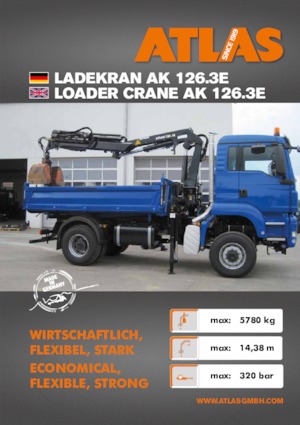 Hydrauliczne żurawie do załadunku Atlas AK 126.3E A3SL 
