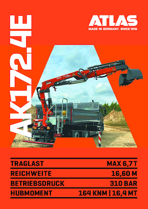 Hydrauliczne żurawie do załadunku Atlas AK 172.4E A2  
