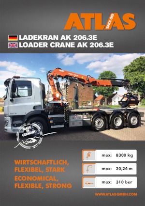 Hydrauliczne żurawie do załadunku Atlas AK 206.3 E A7