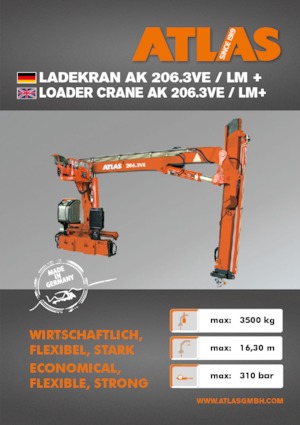 Hydrauliczne żurawie do załadunku Atlas AK 206.3VE A12K  