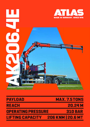 Hydrauliczne żurawie do załadunku Atlas AK 206.4E A1 
