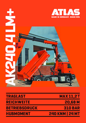 Hydrauliczne żurawie do załadunku Atlas AK 240.4LM+ A3 