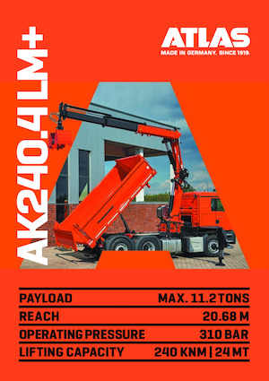 Hydrauliczne żurawie do załadunku Atlas AK 240.4LM+ A3 