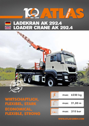 Hydrauliczne żurawie do załadunku Atlas AK 292.4 A3