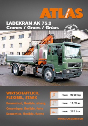Hydrauliczne żurawie do załadunku Atlas AK 75.2 A3 