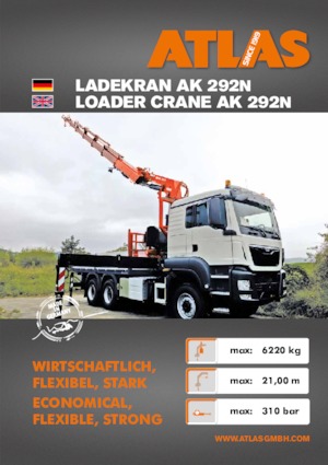 Hydrauliczne żurawie do załadunku Atlas AL 292N