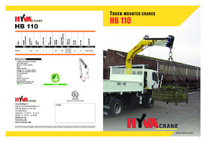 Hydrauliczne żurawie do załadunku Hyva Crane HB 110 E3