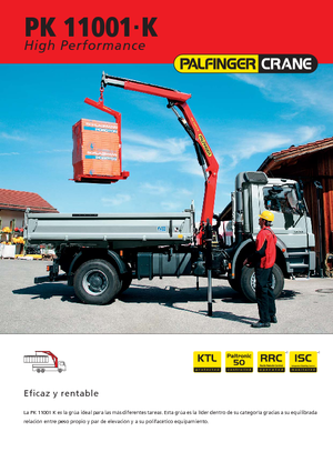 Hydrauliczne żurawie do załadunku Palfinger PK 11001 K