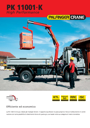 Hydrauliczne żurawie do załadunku Palfinger PK 11001 K