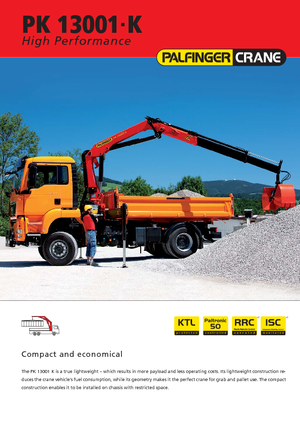 Hydrauliczne żurawie do załadunku Palfinger PK 13001 K B