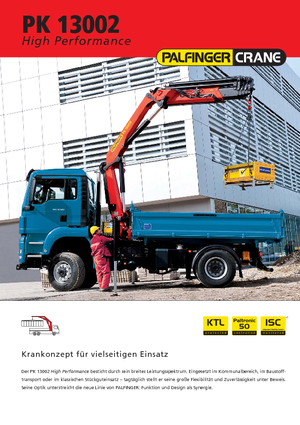 Hydrauliczne żurawie do załadunku Palfinger PK 13002 D