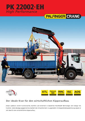 Hydrauliczne żurawie do załadunku Palfinger PK 22002-EH E