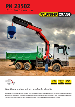 Hydrauliczne żurawie do załadunku Palfinger PK 23502 E