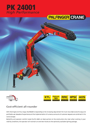 Hydrauliczne żurawie do załadunku Palfinger PK 24001-K B