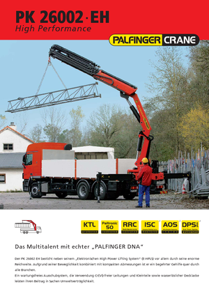 Hydrauliczne żurawie do załadunku Palfinger PK 26002 EH F