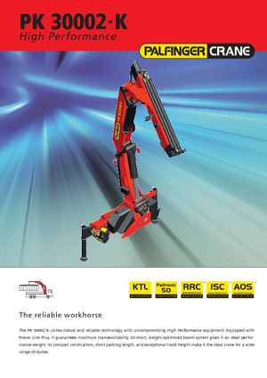 Hydrauliczne żurawie do załadunku Palfinger PK 30002-K A