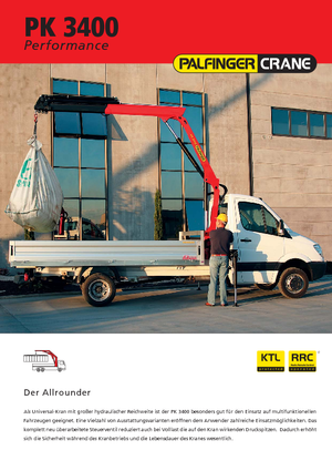 Hydrauliczne żurawie do załadunku Palfinger PK 3400 A