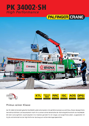 Hydrauliczne żurawie do załadunku Palfinger PK 34002 SH D